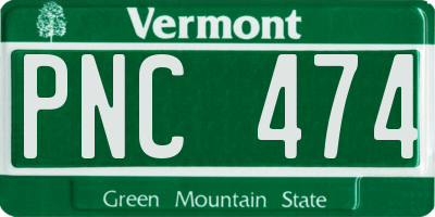 VT license plate PNC474