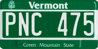 VT license plate PNC475