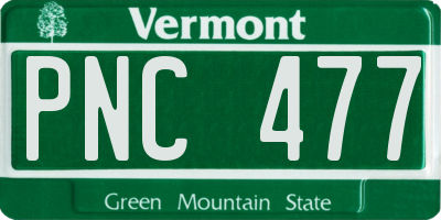 VT license plate PNC477