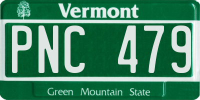 VT license plate PNC479