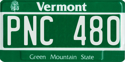 VT license plate PNC480