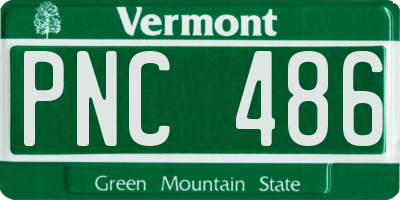 VT license plate PNC486