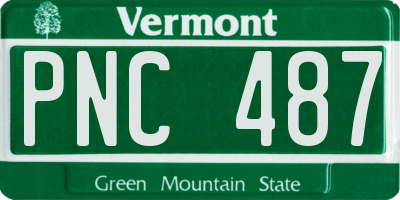 VT license plate PNC487