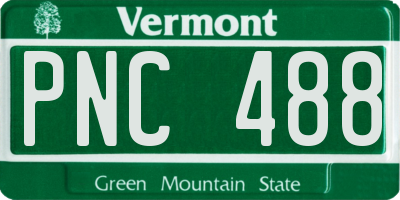 VT license plate PNC488
