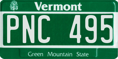 VT license plate PNC495