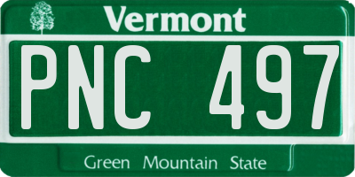 VT license plate PNC497