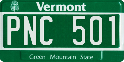 VT license plate PNC501