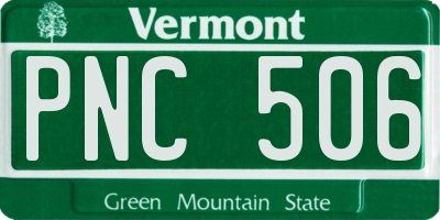 VT license plate PNC506