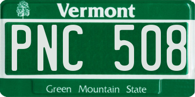 VT license plate PNC508