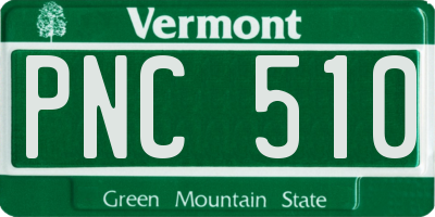 VT license plate PNC510