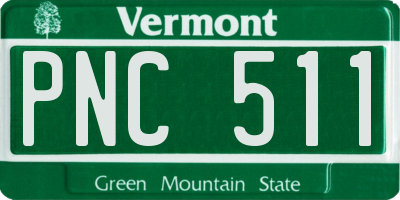 VT license plate PNC511