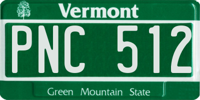 VT license plate PNC512