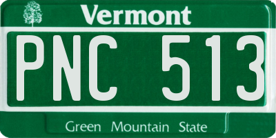 VT license plate PNC513