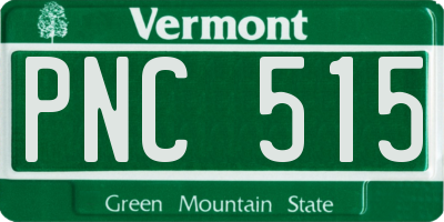 VT license plate PNC515
