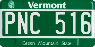 VT license plate PNC516