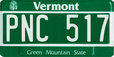 VT license plate PNC517
