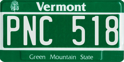 VT license plate PNC518
