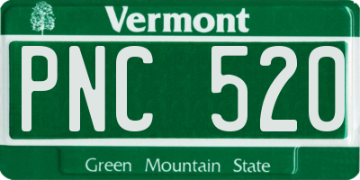 VT license plate PNC520