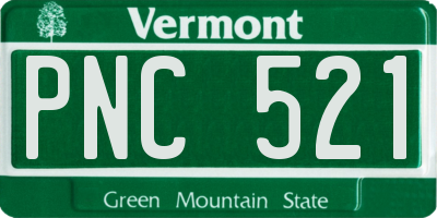 VT license plate PNC521