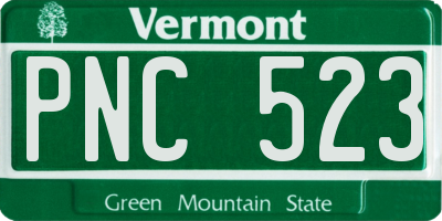 VT license plate PNC523