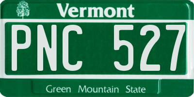VT license plate PNC527
