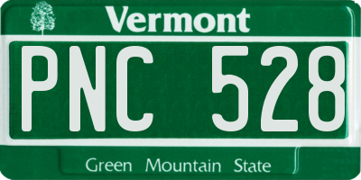 VT license plate PNC528