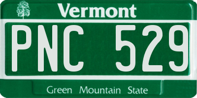 VT license plate PNC529