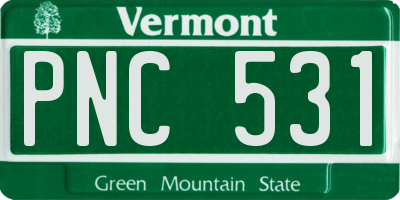 VT license plate PNC531