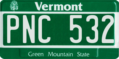 VT license plate PNC532