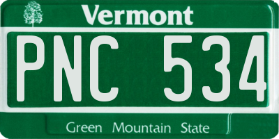 VT license plate PNC534