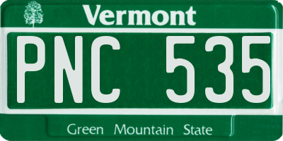VT license plate PNC535