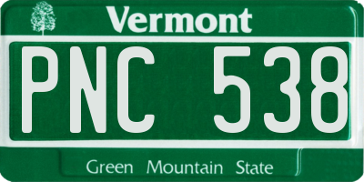 VT license plate PNC538