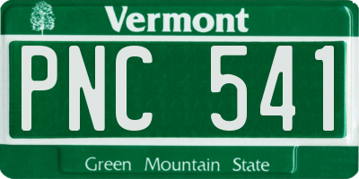 VT license plate PNC541