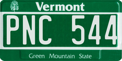 VT license plate PNC544