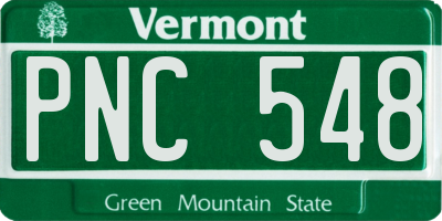 VT license plate PNC548