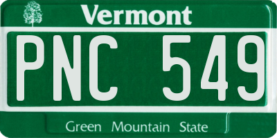 VT license plate PNC549