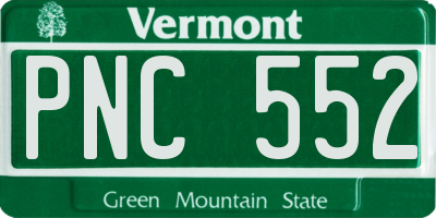 VT license plate PNC552
