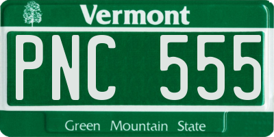 VT license plate PNC555