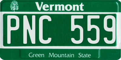 VT license plate PNC559