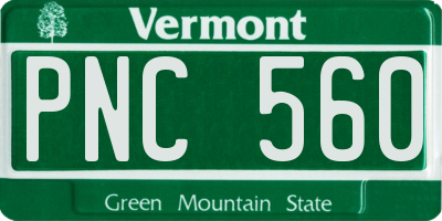 VT license plate PNC560
