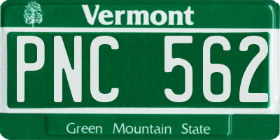 VT license plate PNC562