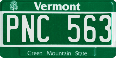 VT license plate PNC563