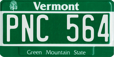 VT license plate PNC564