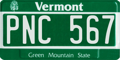 VT license plate PNC567