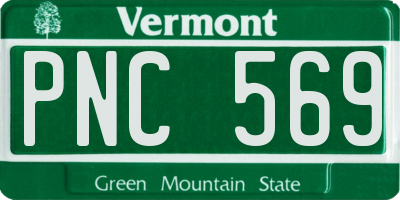 VT license plate PNC569