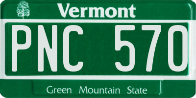VT license plate PNC570