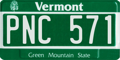 VT license plate PNC571