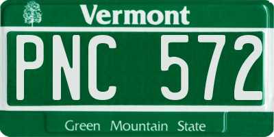 VT license plate PNC572