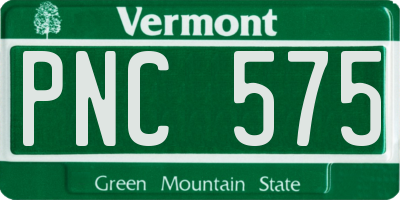 VT license plate PNC575