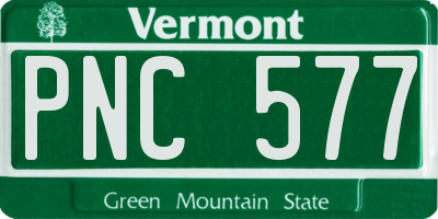 VT license plate PNC577